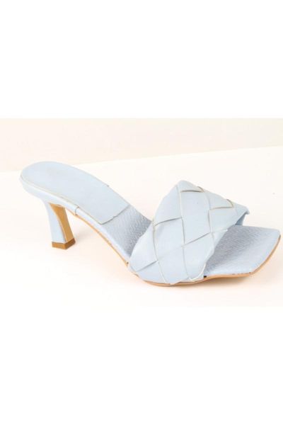

slippers women's blue high-heeled, Black