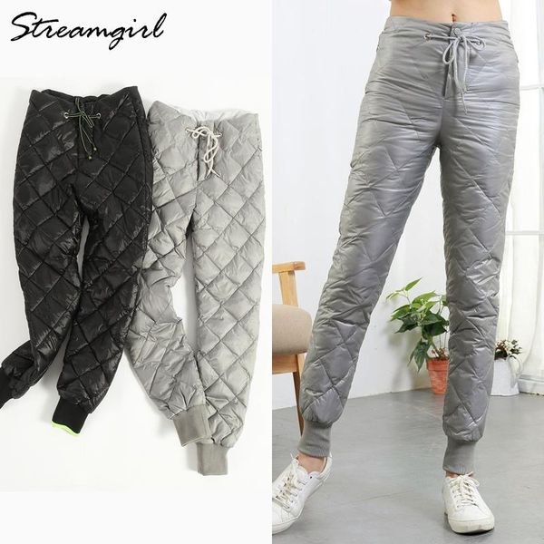 

women's pants & capris streamgirl winter duck down women trousers high waisted warm waist plus size female, Black;white