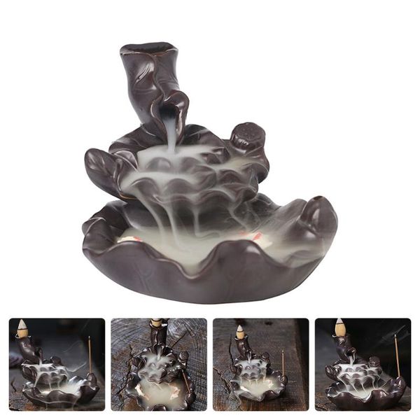 

fragrance lamps 1pc ceramic lotus sea wave incense burner creative reflux oven