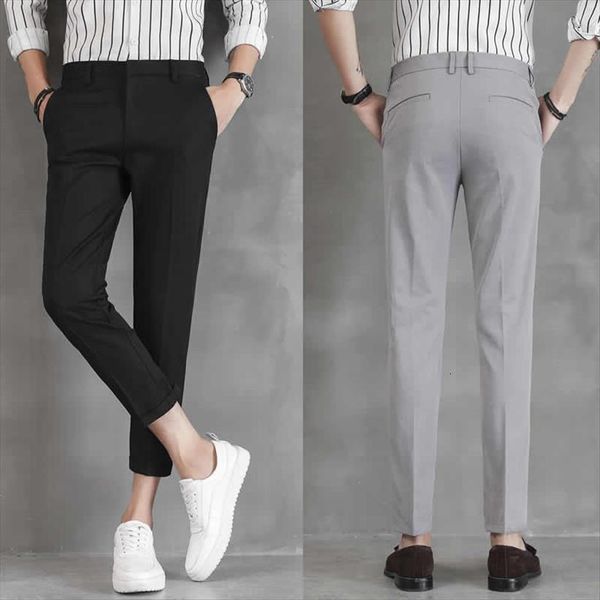 

autumn drape nine point women pants slim korean trend feet casual suit, Black