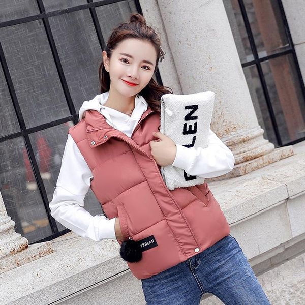 

women's vests style 2021 autumn winter casual warm women vest solid color plus size 3xl female outwear brand coat, Black;white
