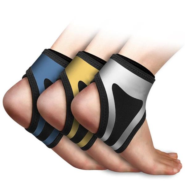 

pair of adjustable ankle brace compression wrap support sleeve protection foot sprain prevention sport, Blue;black