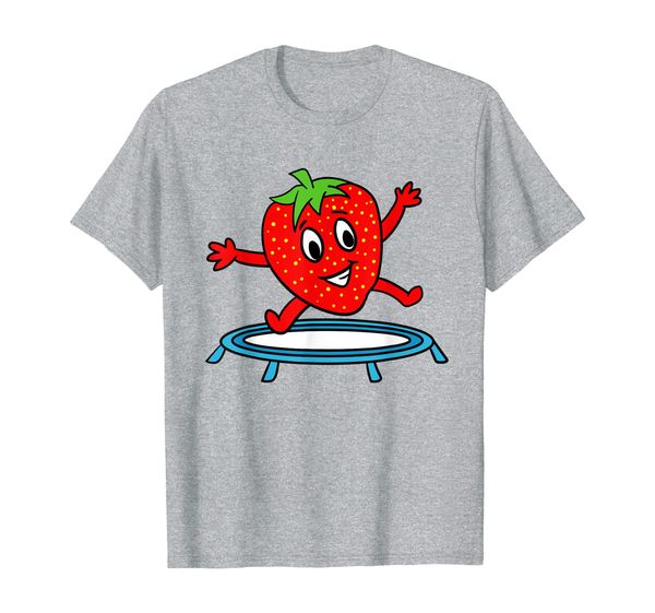 

cute adorable strawberry jumping on trampoline gift t-shirt, White;black
