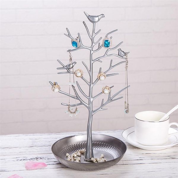 

other home decor jewelry display stand rack metal tree bird with tray necklace earring rings bracelet holder for women girls