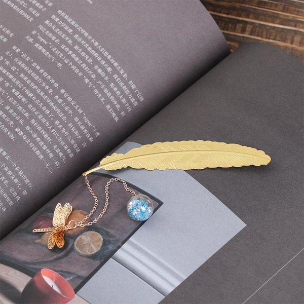 

tassel creative flower specimens bookmark pendant metal book mark stationery school office supply escolar papelaria for students