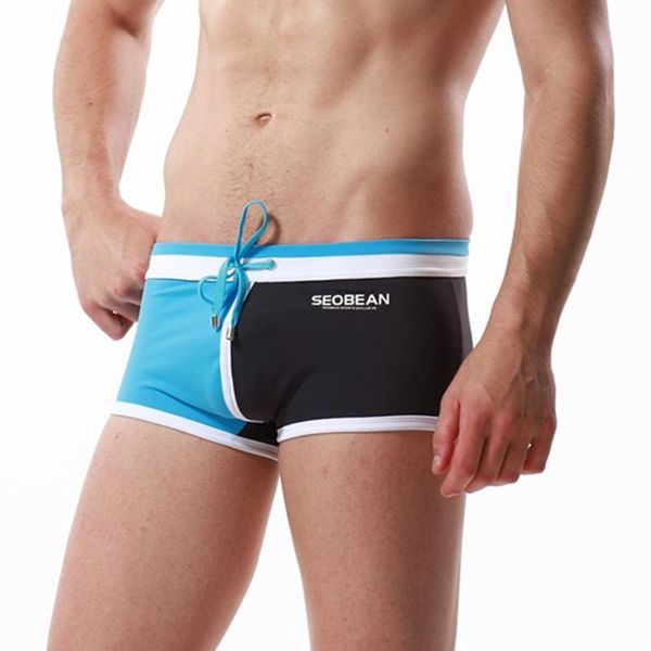 

men's brand swimsuit multiple contrast colors swim short micro bikini swimming trunks gay swimwear beach volley shorts sunga d50