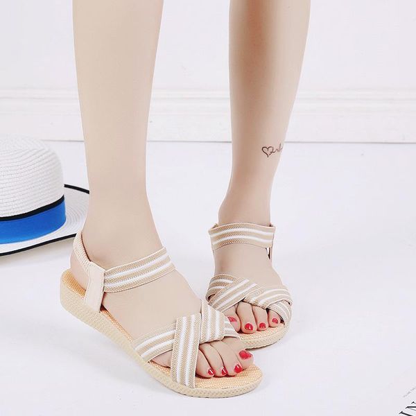 

summer sandals women t-strap flip flops thong designer elastic band ladies gladiator sandal shoes zapatos mujer, Black
