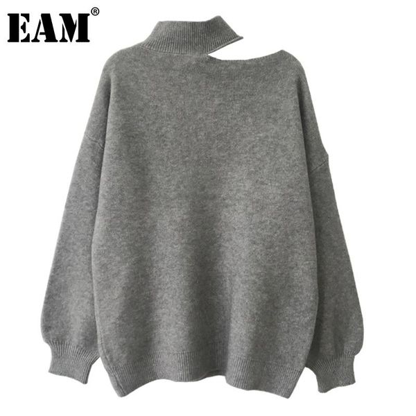 

women's sweaters [eam] off shoulder big size knitting sweater loose turtleneck long sleeve women pullovers fashion autumn winter 2021 1, White;black