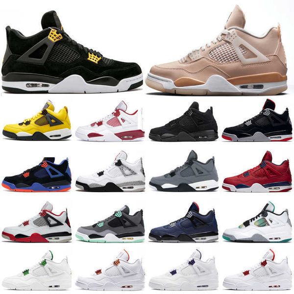 

2021 arrival 4 jumpman basketball shoes 4s men women obsidian unc fearless turbo green backboard university blue gym red mens sports