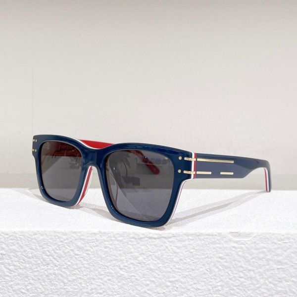 

outdoor eyewear blue three-tone rectangular sunglasses women