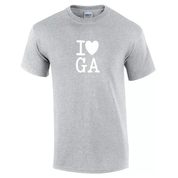 

I Heart Love GA Shirt Georgia the Peach State Gray White Gift T-shirt S-5XL, White;black