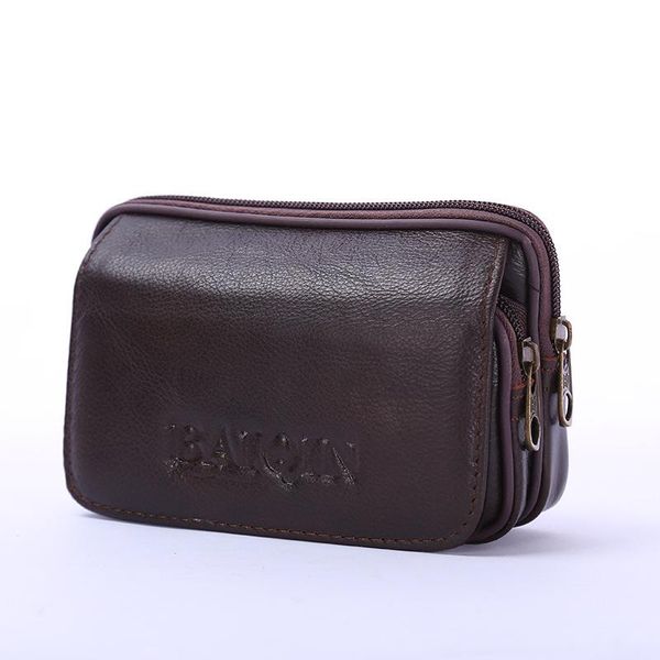 

waist bags bisi goro fashion cow leather multi-function outdoor porta tarjetas heuptas heren creative gift purse phone coin card bag