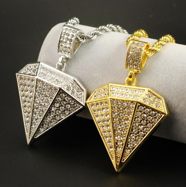 

2021 new arrival hip hop crystal heart necklace party jewelry, Silver