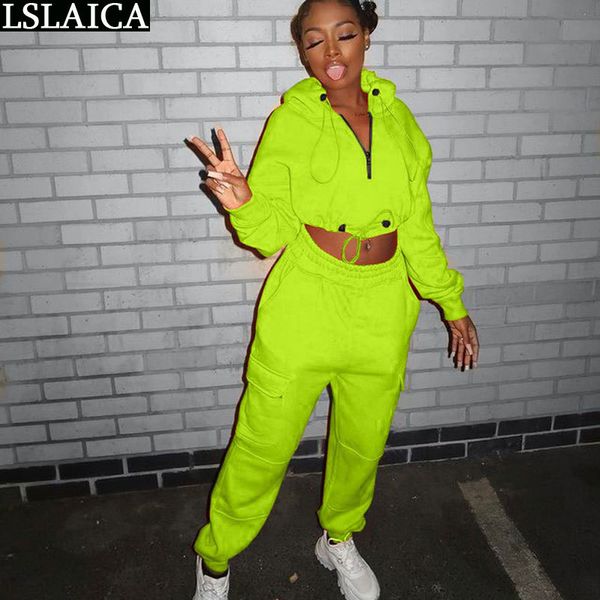 

sports suit for women solid color exposed navel hooded collar two piece set fitness tracksuit drawstring sweat suits 210520, White