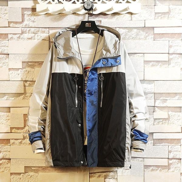 

men's jackets jacket loose casual wear hooded coat fashion printing, Black;brown