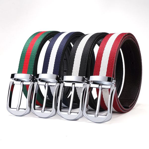 

guangzhou white korean fashion cow leather splicing men's personality belt, Black;brown