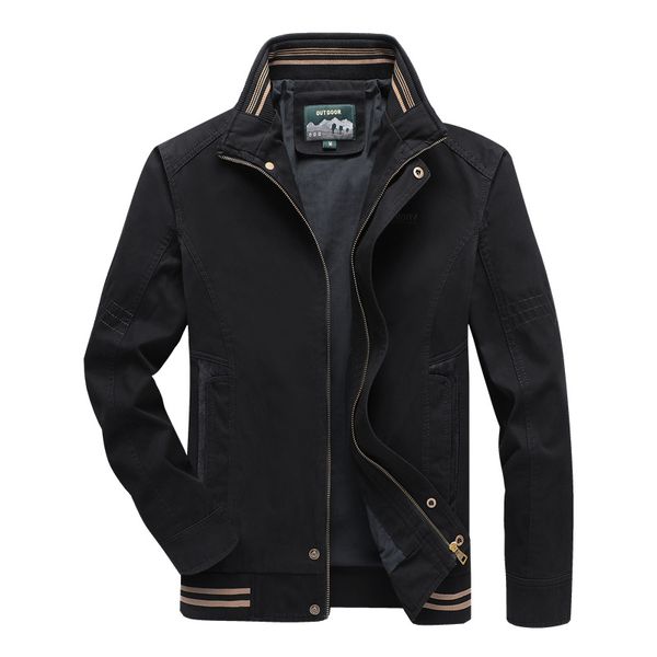 

mens jackets autumn spring casual business jackets solid color mens cotton coats stand collar slim male outwear coat 5xl, Black;brown