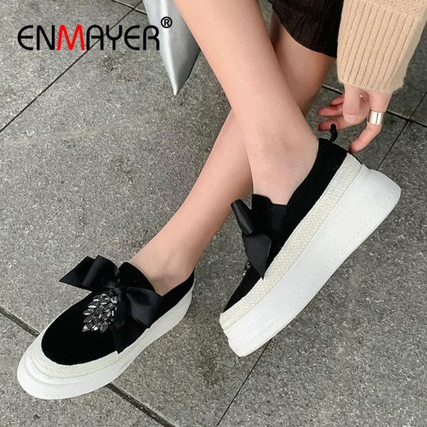 

dress shoes enmayer 2021 casual women high heel kid suede round toe slip-on wedges pumps sweet string bead wedding, Black