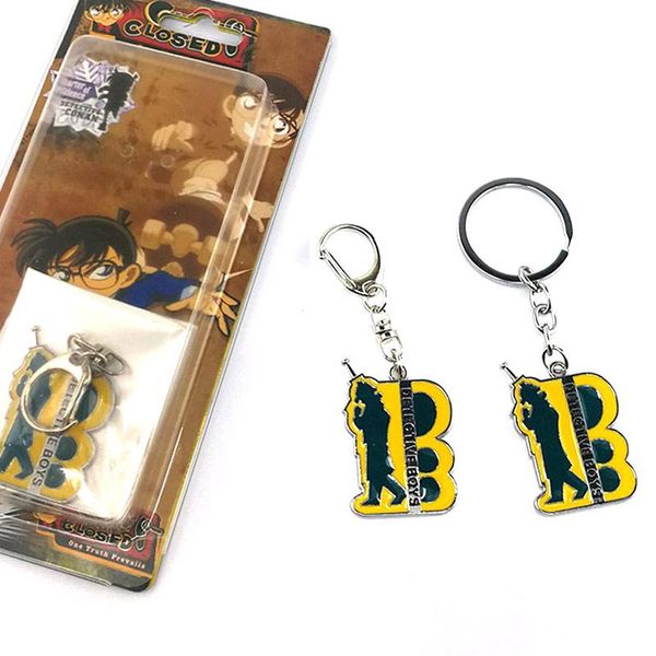 

keychains detective conan keychain figure pendant car accessories creative key holder keyring, Silver