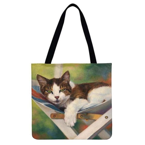 

evening bags women's shopper bag trend cat printed shoulder female casual large capacity luxury designer tote handbags for women