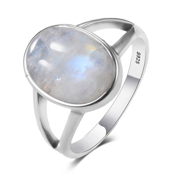 Originale Pietra di Luna Naturale Cab Pietra Preziosa 925 Gioielli In Argento Sterling Anelli Fatti A Mano Vintage Indiano Per Le Donne Uomini Ragazze 211217