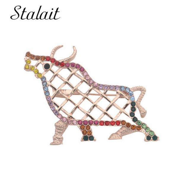 

pins, brooches trendy color hollow zodiac ox cross ins cartoon cute anti glare rhinestones brooch retro pin accessories customization, Gray