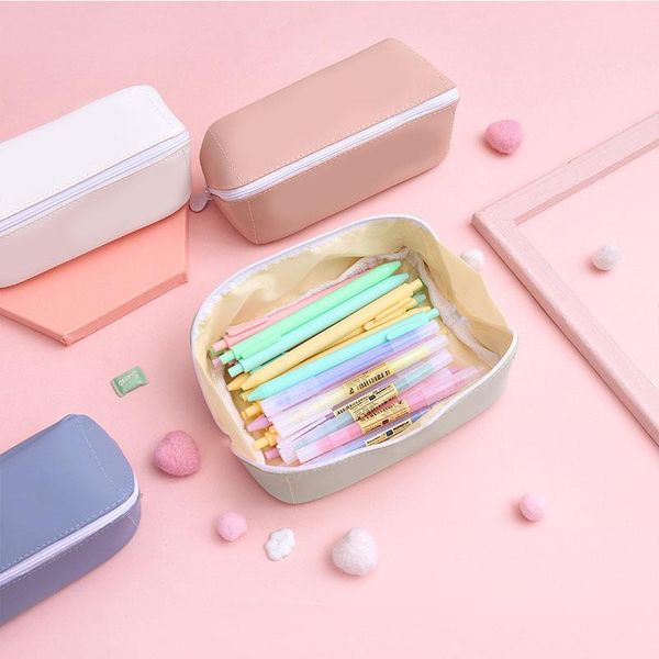 

pencil case solid color creative polygon waterproof cosmetic brush bag makeup stationery bags & cases