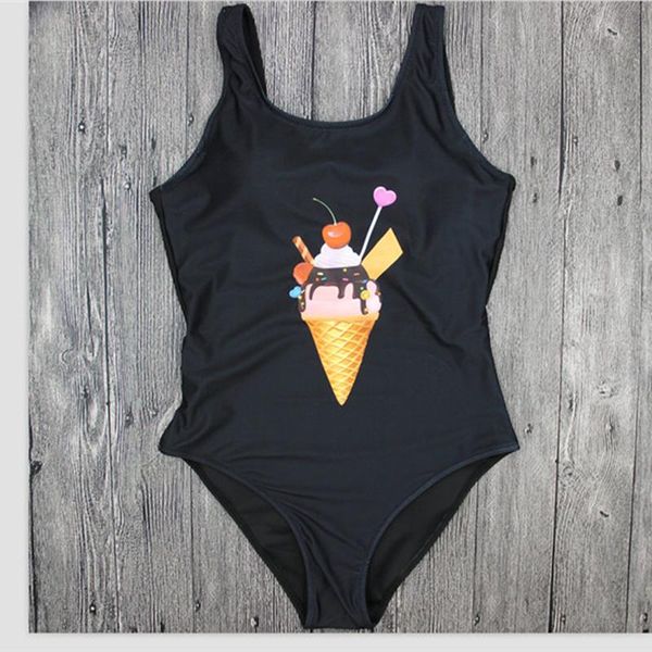 

one-piece suits one piece biquinis summer ice cream printed cute beachwear swimwear bathing bodysuit femme swimming clothes 2021