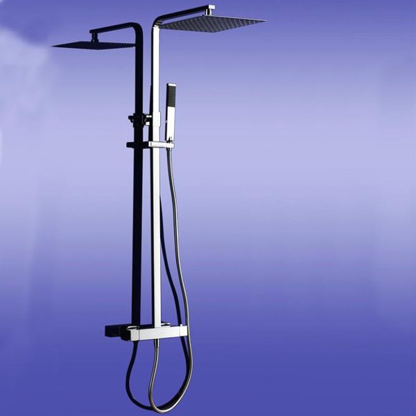 

brass square thermostatic mixer overhead shower set bathroom sets