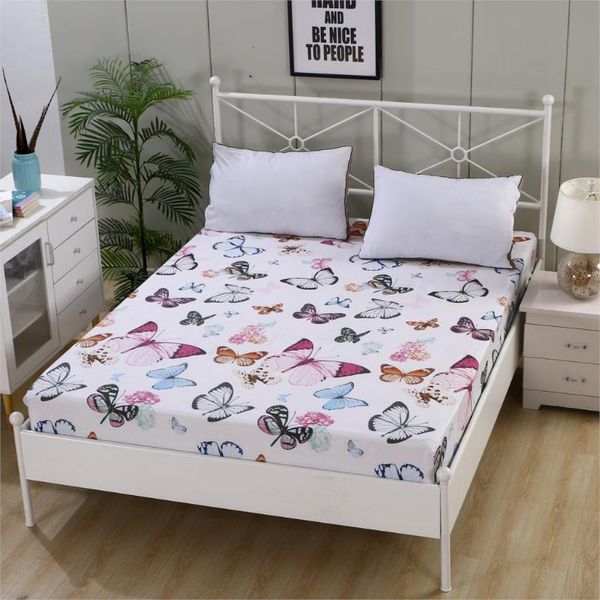 

sheets & sets 1pc 100% cotton product printing fitted sheet mattress cover four corners with elastic band bed