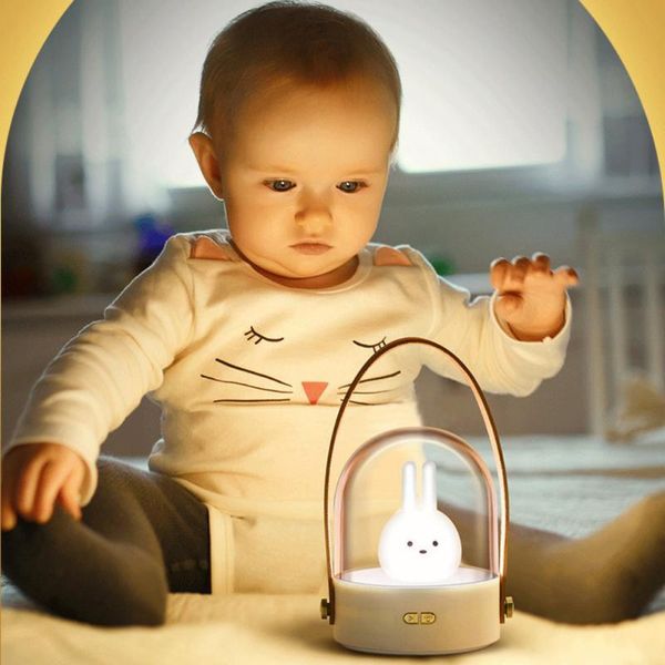 

night lights charging cartoon table lamp portable music light bedroom sleeping cute bedside for children