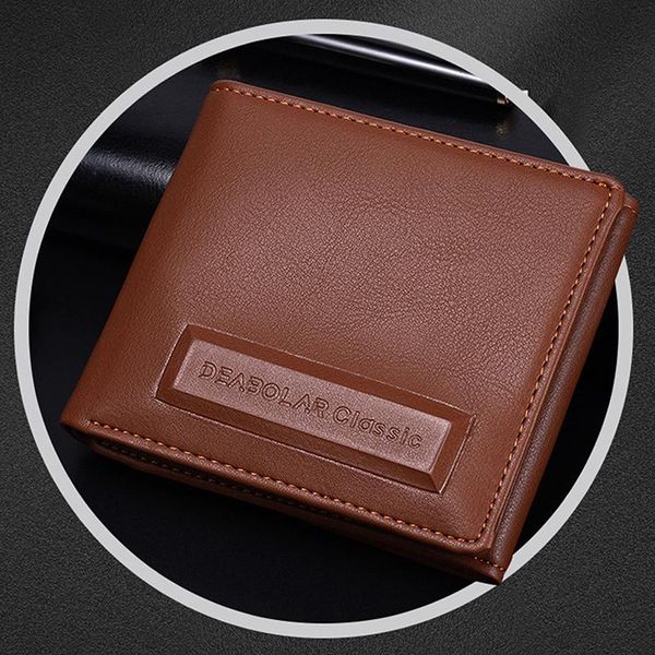 

wallets men's wallet short clutch bag casual men card holder clips de dinero student leather zipper coin purse slim porte monnaie, Red;black