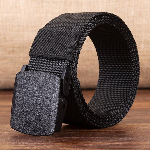 

belts mrmt 2021 brand men's canvas belt outdoor for male recreational nylon plastic buckle, Black;brown