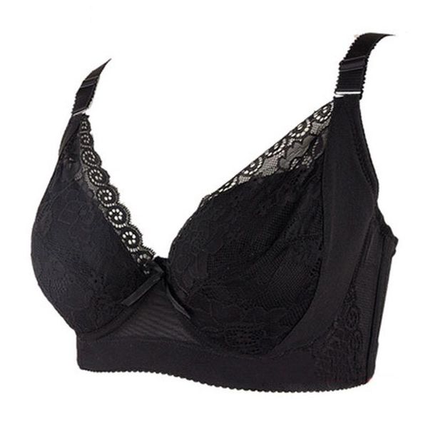 

bras selling big size push up bra embroidery bowknot lace women intimates full c d e cup underwear cotton, Red;black