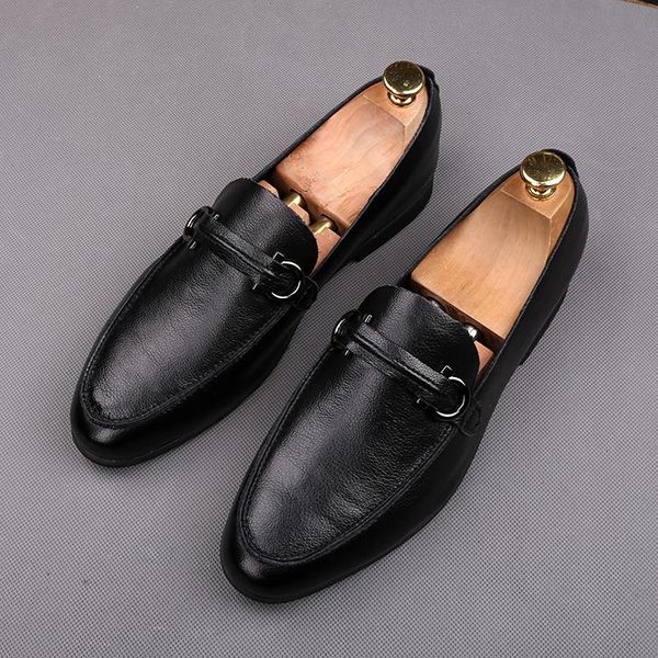 

dress shoes 2021 trendy wedding for men genuine leather black flat oxfords man party formal prom business