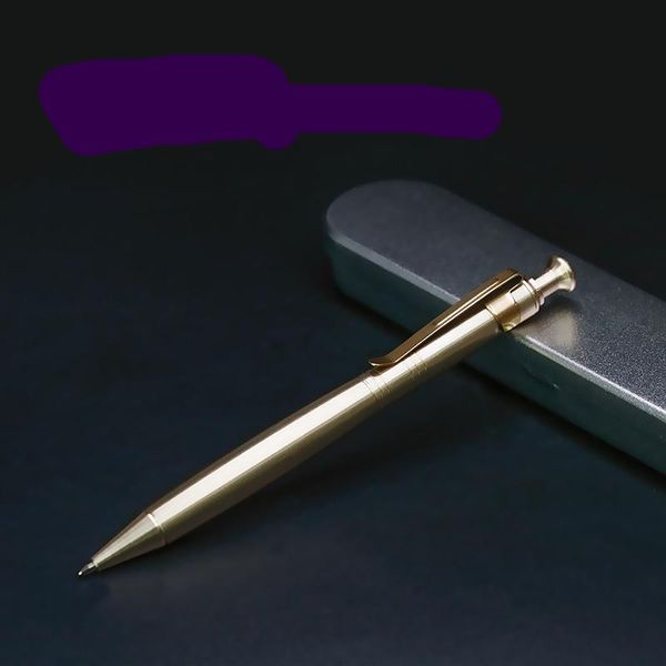 

ballpoint pens press brass copper pen vintage, Blue;orange