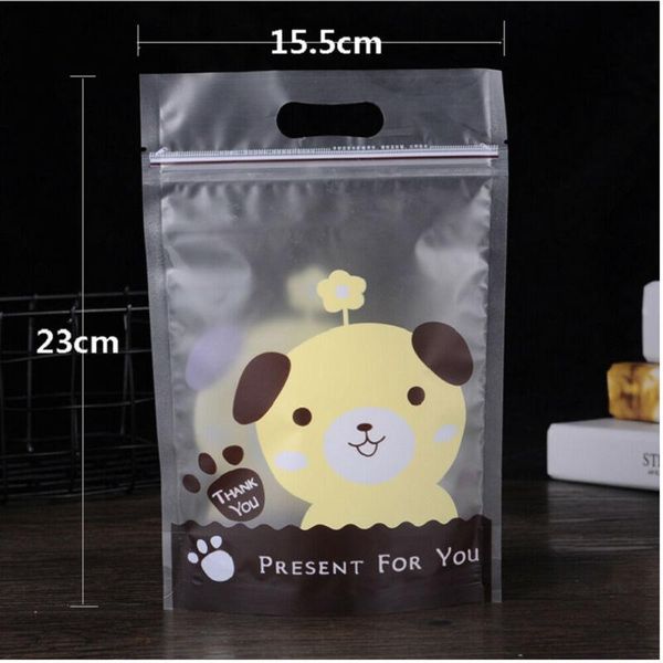 

hanging baskets fashion cute kitty puppy plastic candy cookie bag self adhesive 50pcs bags cartoon cellophane gift