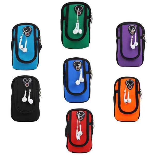 

universal sport running riding arm band case for cell phone pouch holder zipper bag waist bags