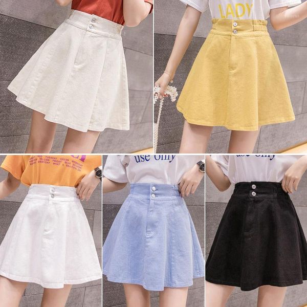 

mini denim skirt for women high waist pleated skirts solid elegant ladies fashion streetwear party summer female clothes y57, Black