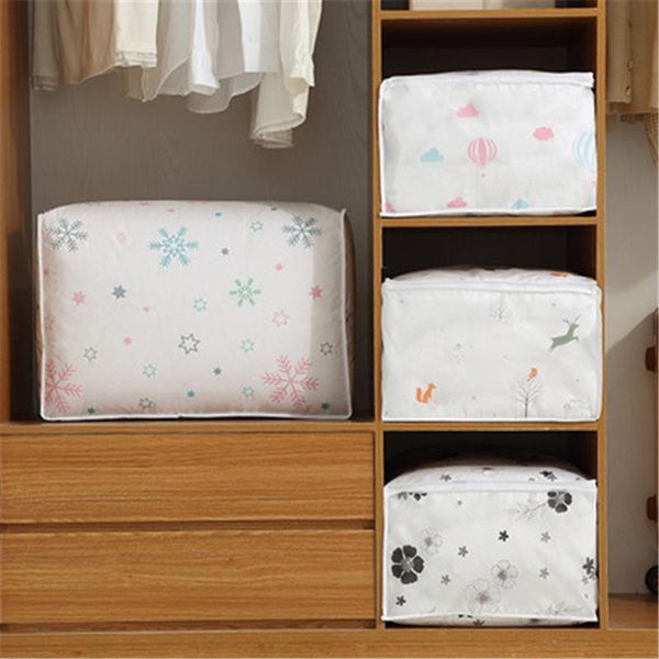 

quilt storage bag with lid large capacity clothes winter organizer space-saving for wardrobe clothing &