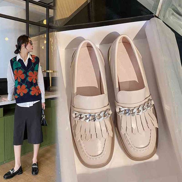 

dress shoes spring moccasins women's genuine leather shoes natural toe flats round foot dressed in metal decorating ohab, Black