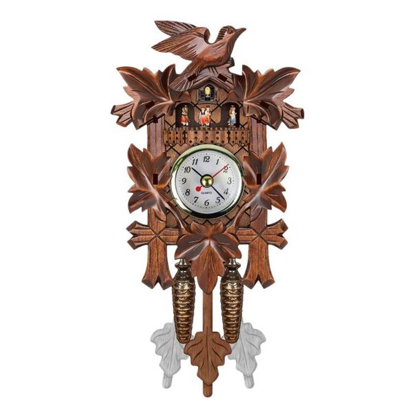 

wall clocks ksfs vintage home decorative bird art clock hanging wood cuckoo living room pendulum craft for house