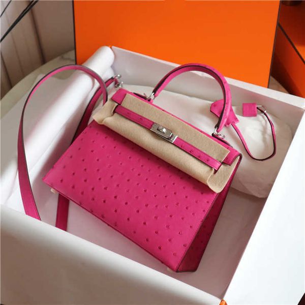 

classic flower 2021 female bag multi-color optional full hand-sewn h classic 25cm imported kk ostrich leather