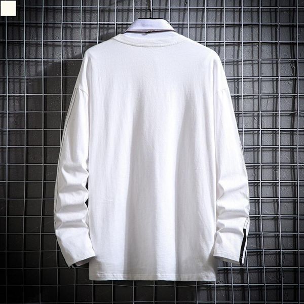 

luxurys tshirt homme man camisas de hombre 2021 dress collared crop fashion men clothing long sleeves t shirts men's vintage clothes su, White;black