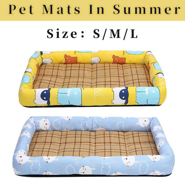 

kennels & pens summer dog cat cushion washable cotton large cooling mat waterproof pet bed puppy pee pads cool blanket matress