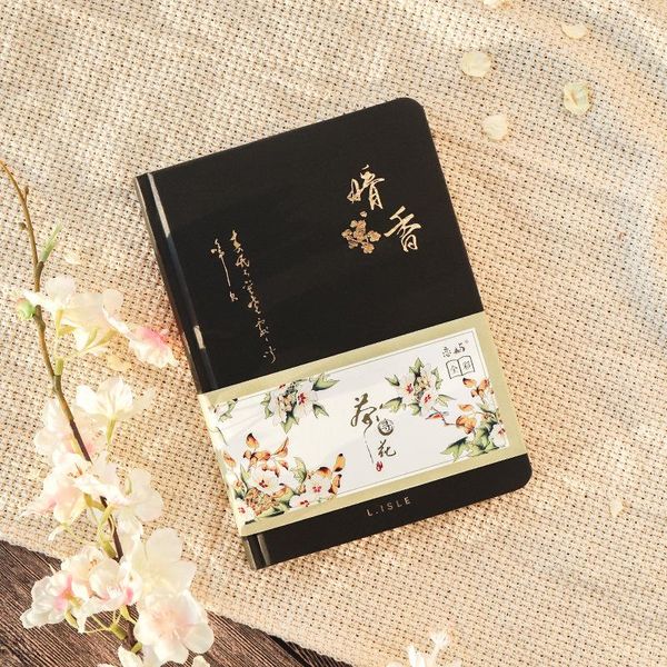 

color inside page notebook chinese style creative hardcover diary books weekly planner handbook scrapbook beautiful gift notepads, Purple;pink