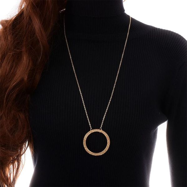 

pendant necklaces fashion simple circular design gold chain necklace charming lady wedding party jewelry woman accesories gifts for the year, Silver