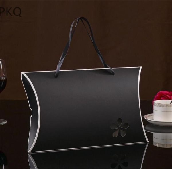 

gift wrap 10pcs large paper pillow box for silk scarf clothes garment underwear package big black