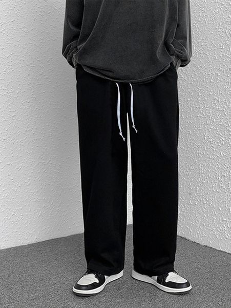 

men drawstring waist solid sweatpants s0md#, Black