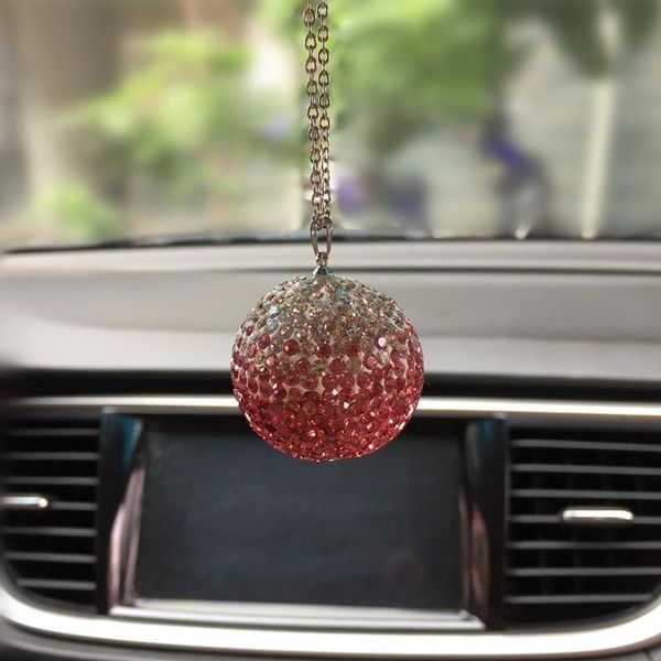 

interior decorations car decoraction accessories pendant crystal ball auto rearview mirror hanging ornaments carro bling for women gifts